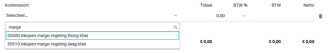 Kies de juiste margeregeling voor de inkopen van je product.