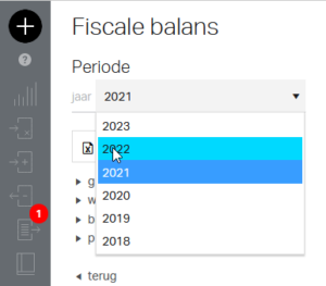 jaarselectie fiscale balans